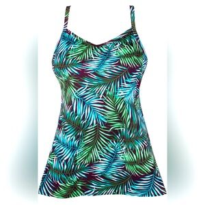 JINXUEER Women's Plus Size Flowy Swimsuit Crossback Tankini Top Modest Swimwear